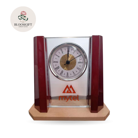 Đồng Hồ Pha Lê Chân Gỗ Để Bàn - DH13